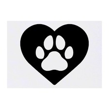 'Heart Paw Print' Temporary Tattoos / Transfers TO00030259 