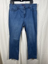 NYDJ Jeans Womens 14 Blue Stretch Denim Marilyn Straight Lift Tuck Tech