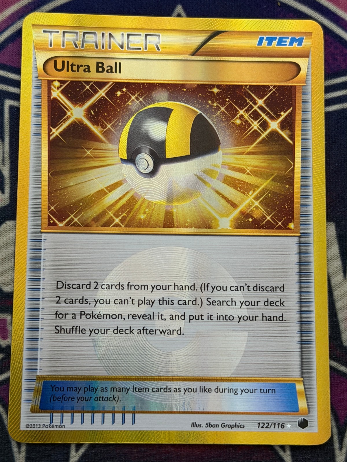 NM Ultra Ball 122/116 Secret Rare BW Plasma Freeze Holo Pokemon