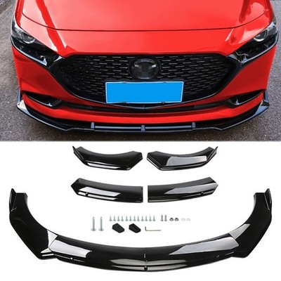 For Mazda 2 3 6 Gloss Front Bumper Lip Spoiler Splitter Body Kit Black