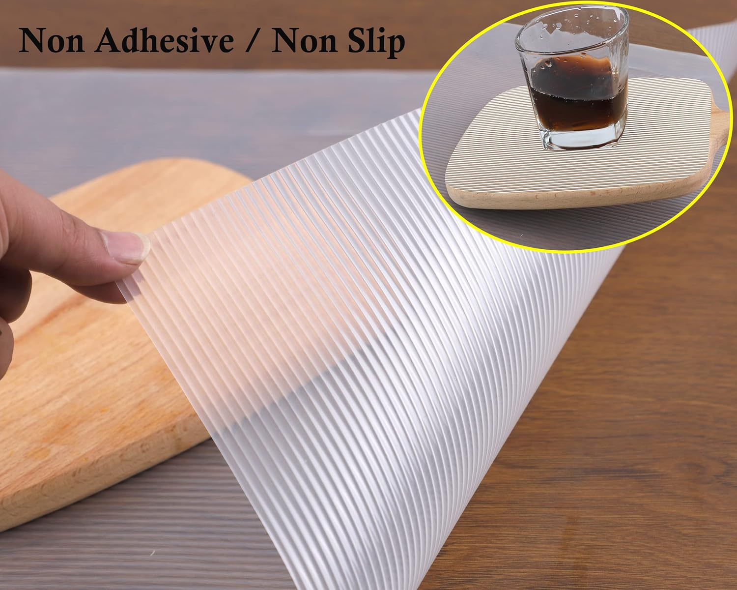 Non-Adhesive Clear Kitchen Cabinet Shelf Liners 24x20 Ft Roll