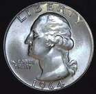 1964-D 25C Washington BU 90% Silver 26uww0204-2