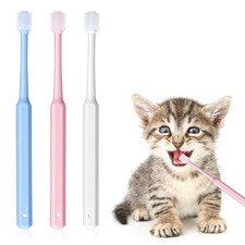 3 Pack Small Dog Cat Toothbrush, 360 Degree Soft Silicone Pet Toothbrush Cat ...
