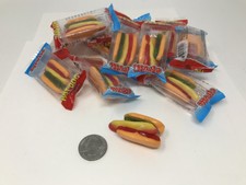 Gummi Mini Hot Dog Candy Wrapped 1 pound Mini...
