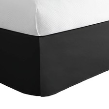 Classic Tailored Bed Skirt Dust Ruffle Microfiber 14" Drop Length King Black
