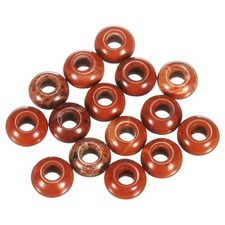 15pcs Natural Stone Beads 8x14mm Large Hole Craft Beads, Red