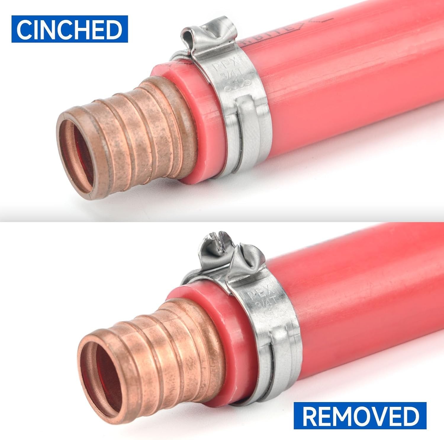 PEX Clamp Tool Kit PEX Ring Crimping & Removal 33pc for 3/8  1/2  3/4  1 inch...