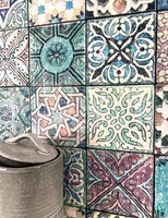 Newroom Vliestapete TüRkis Fliesenoptik Mosaik Vintage Orientalisch KüChe Flur