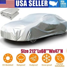 212"L XL Full Car Cover Waterproof Sun Snow Rain UV Heat Dust Resistant -+
