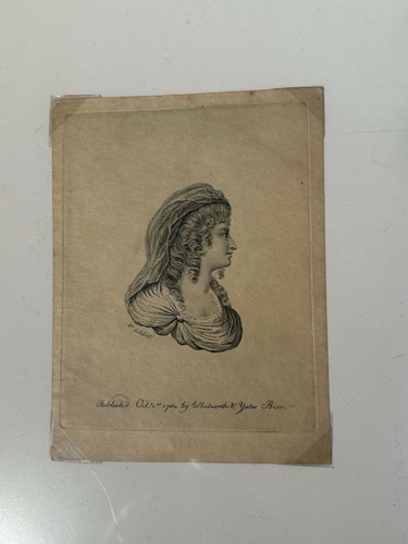18th-century engraving of a woman in profile, 1786 Whitworth & Yates London - Picture 3 of 17