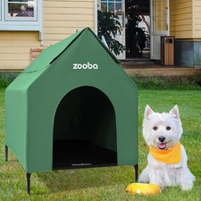 29" 2-in-1 Dog House for Medium Dogs, Elevted Dog House Outdoor/Indoor, Weatherp