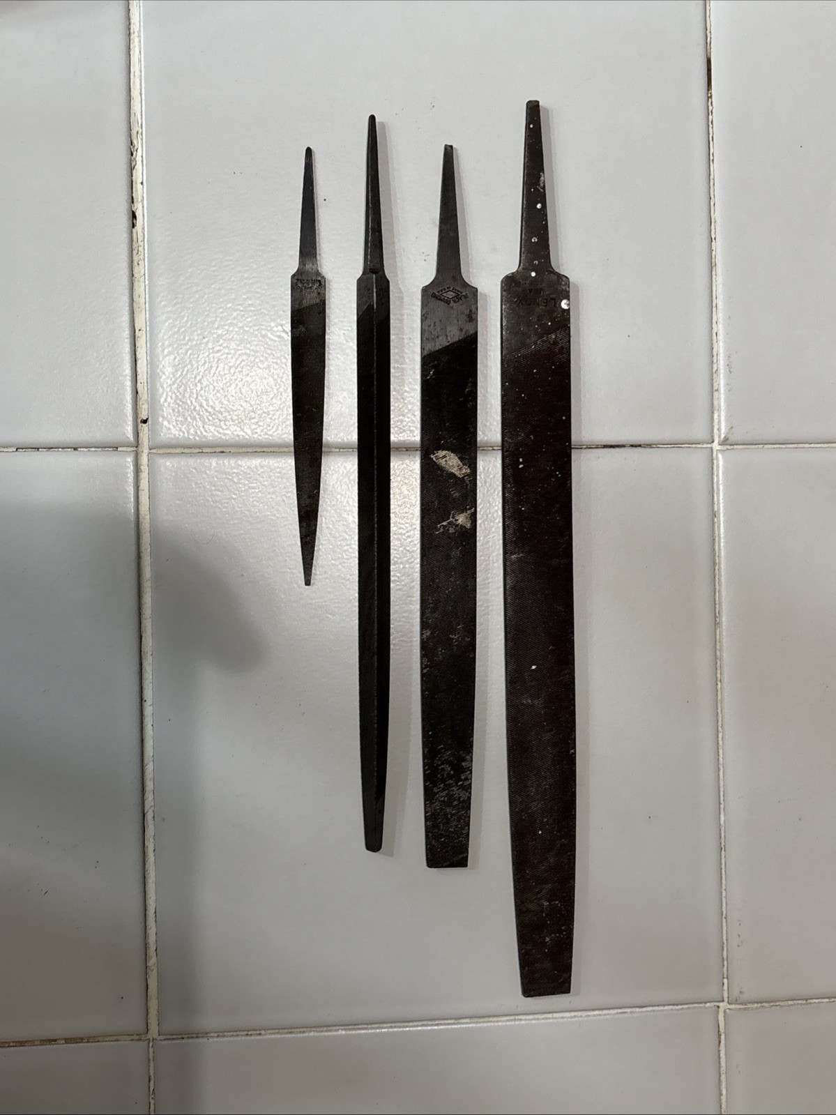 Vintage Hand File Set – 4 Files – USA Made – Lenox, Nicholson, Black Diamond