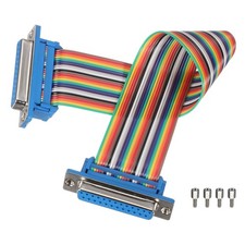 1Pcs, IDC Rainbow Wire DB25 Female to DB25 Female 8 Inch Length