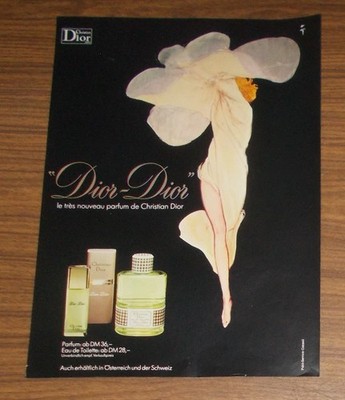 Seltene Werbung vintage Christian Dior DIOR-DIOR Parfum & Eau de Toilette 1977