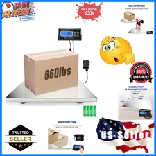660lbs x 0.2oz High Accuracy Digital Postal Scale, Shipping Scale with 21x17 ...