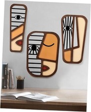Abstract Wood Picasso Wall Art Decor 12x8.7x1 Inches Mask wall decor 02- 3pcs