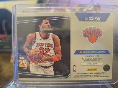 2024-25 NBA Prizm Black Karl-Anthony Towns SnakeSkin Auto Card 1