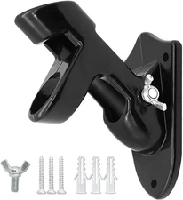 Dual Flag Pole Holder Clamp Set,  Black Heavy Duty Aluminum Alloy House Mount