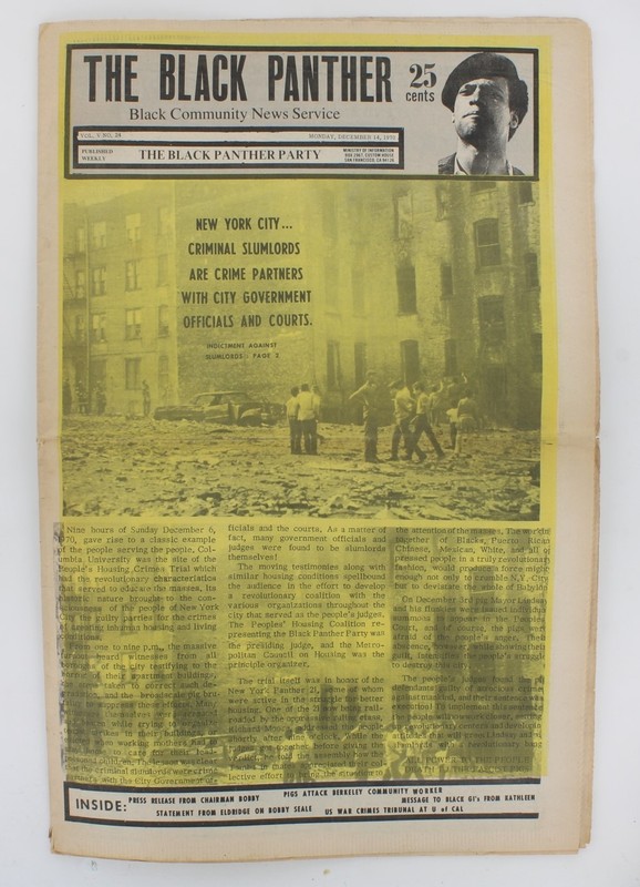 Black Panther Party Newspaper 1970 Huey Newton, Kathleen Cleaver, Emory Douglas