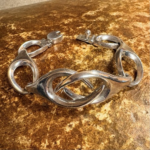 Taxco Sterling Silver Bracelet Made in Mexico by TB-77 Vintage 47.11 Grams