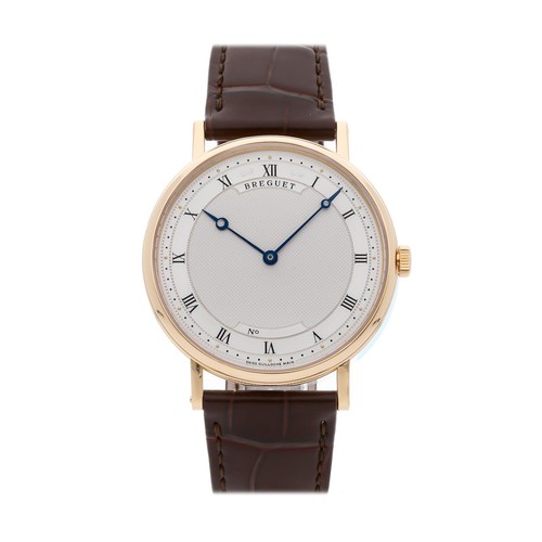 Breguet Classique Gold Auto 38mm Silver Dial Strap Watch 5157BA/11/9V6