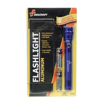 ABILITY ONE 6230-01-513-4300 Handheld Flashlight,Aluminum,Blue,60lm 10E713