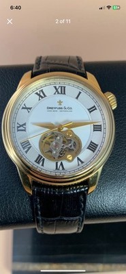 Dreyfuss&Co Seafarer Hand Made Gold Plated Automatic Skeleton Swiss MSRP$1950