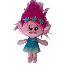 Trolls Movie 12" Poppy Plush Dreamworks Hasbro Pink Hair Dress stuffed animal