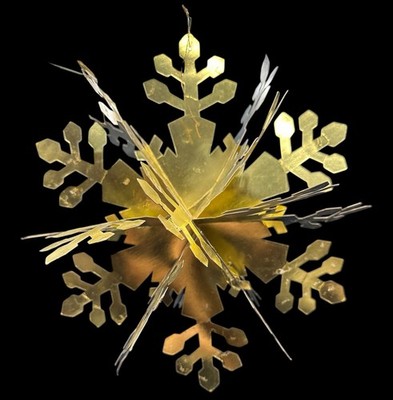 Vintage Card Stock Foil 3D Snowflake Hanging Decoration Silver Gold 16''