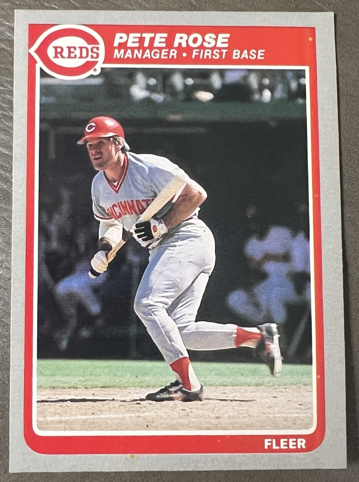 Pete Rose 1985 Fleer - #550 Cincinnati Reds