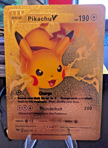 Pokémon Pikachu V 043/185 Gold Foil Fan Art