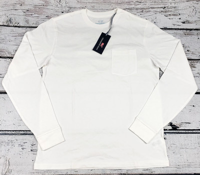 Vineyard Vines Men's Long Sleeve Pocket T-Shirt  White Size Medium (M) - NEW