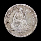 1857 SEATED LIBERTY QUARTER OLD US TYPE COIN