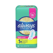 Always 08322PK Regular Ultra Thin Pads (36/PK) New