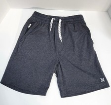 Hurley Shorts Boys Size 8-10 H20 DRI Heather Black/Grey Elastic Clean Excellent