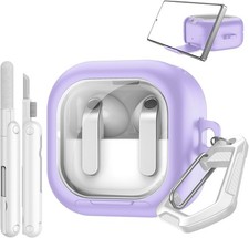 Purple Secure Lock Clear Case for Galaxy Buds 4 4 Pro 2026