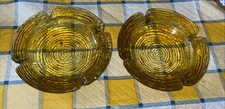 Vintage Anchor Hocking Glass Ashtray Soreno Amber Mid Century 6 1/4"