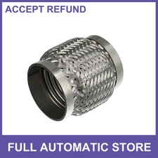 3"x4" Car Exhaust Flexible Pipe Tubing Universal Exhaust Joint Silver Tone New