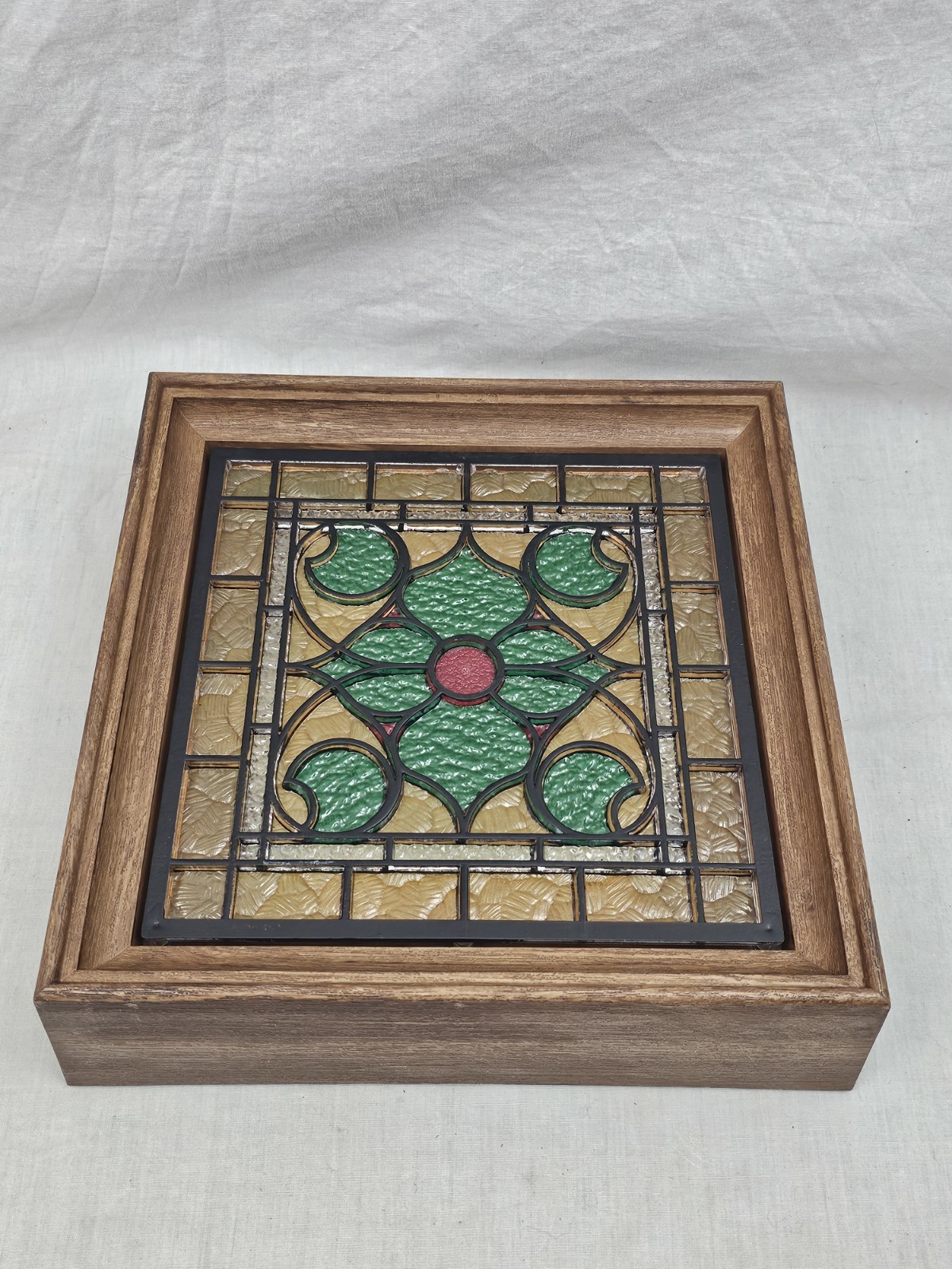 NEW VINTAGE 11" FAKE STAINED GLASS DOORBELL CHIME COVER