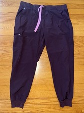 FIGS Zamora Jogger Scrub High Waist Pants Womens XL Burgundy Mauve W213 PO 2532
