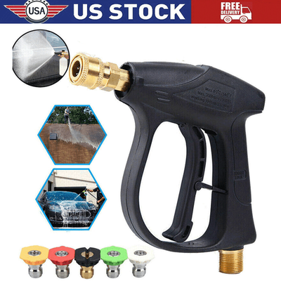 #ad 1 4quot; High Pressure Washer Gun 4000 PSI Car Wash Foam Spray Short Wand w 5 Nozzle $14.88