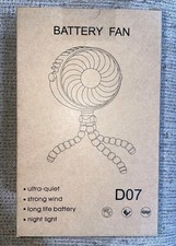 USB Operated Portable Rechargeable Tripod Clip On Fan W Night Light Multi Use 5V