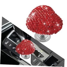 Bling Car One-Touch Start Button, Push Start Button Cover, Heart-Shaped Red 1