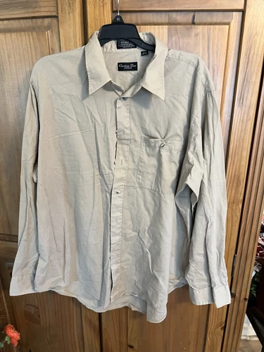 Camicia Christian Dior Monsieur con bottoni davanti uomo 17 34 35 beige!