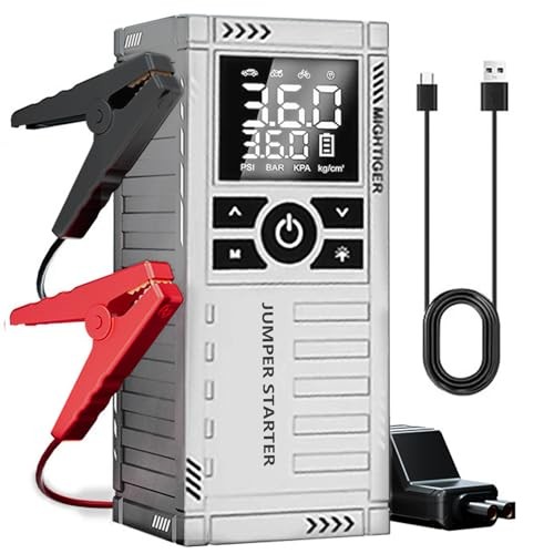Car Battery Jump Starter with Air Compressor - 2500mAh*4 150PSI Portable 750A