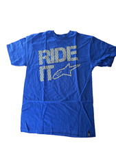 Alpinestars RIDE IT CARBON FIBER CLASSIC Tee T-shirt SIZE M 1033-72040 BLUE NWTS