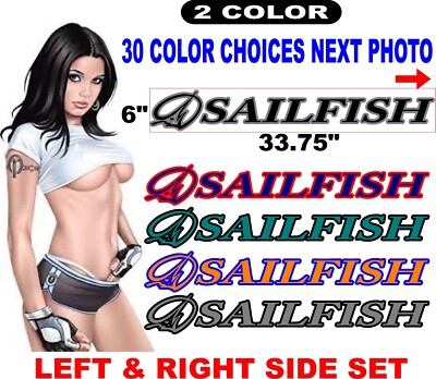 SAILFISH BOAT DECAL BOATS DECALS 30 COLOR OPTIONS message me for other sizes