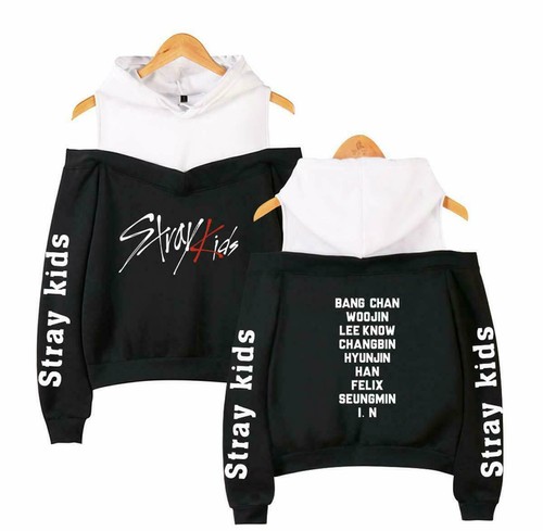 Kpop Sudadera con capucha niños callejeros del Hombro Suéter jisung Minho  Woo-Jin Felix | eBay