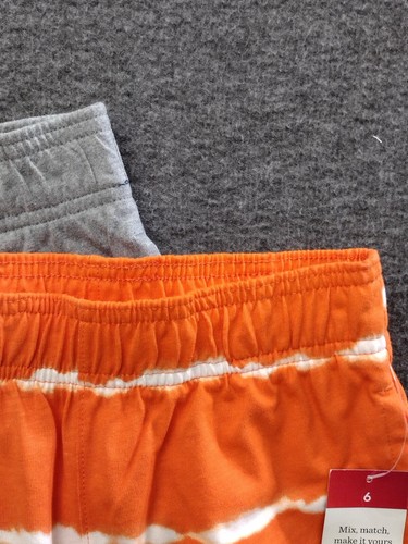 365 Kids From Garanimals 2 Pack Boys Size 6 Elastic Waist Shorts Orange/Gray - Picture 3 of 10