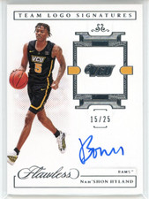 Bones Hyland Autographed 2021 Panini Flawless Collegiate Team Logo Signatures Ro